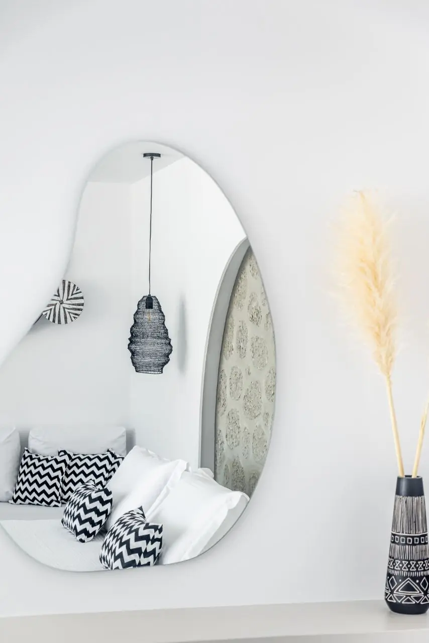 The mirror and pampas grass